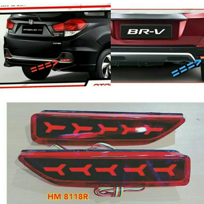 Led Reflektor Bumper Belakang Mobil Honda Mobilio /Brv