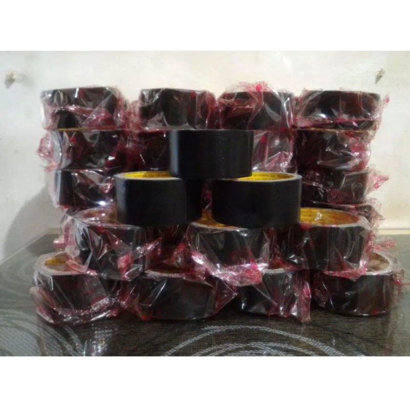 LAKBAN KAIN , LAKBAN JILID warna hitam 2 inc / 48 mm / _+ 10 M