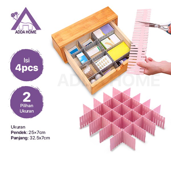 Adda Home - Pembatas Sekat Laci Drawer Organizer DIY Jepan Style (Isi 4pcs)