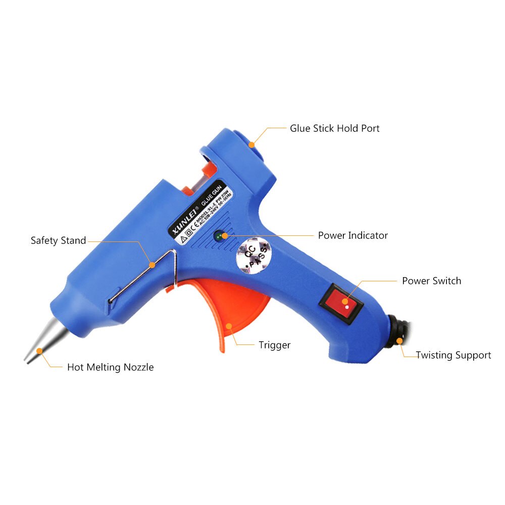 Alat Lem Tembak Saklar On/Off Hot Melt Glue Gun 20 Watt Pistol Panas