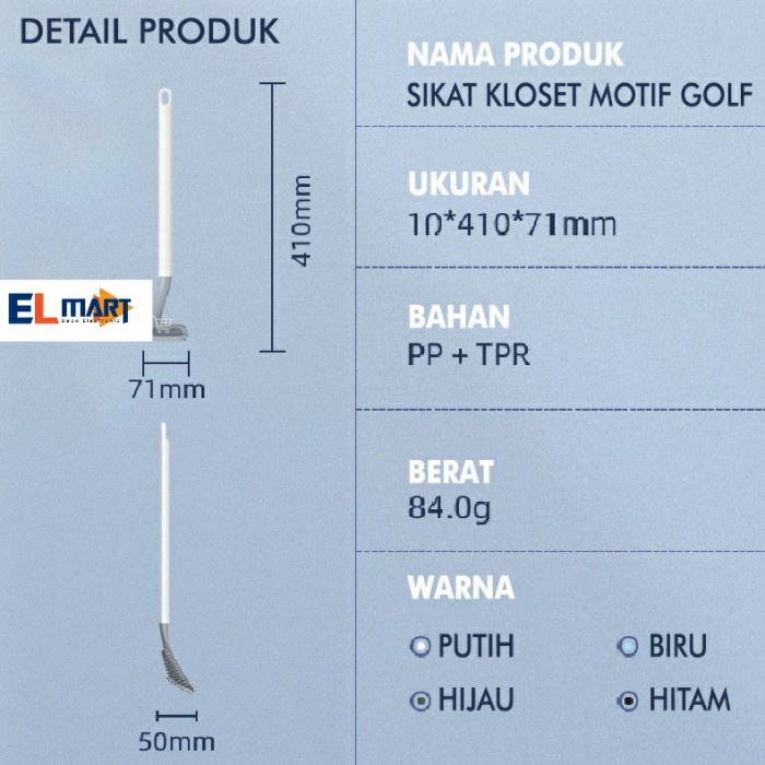Sikat WC Toilet Silikon Gagang Panjang Golf Brush Toilet Silicone SK06