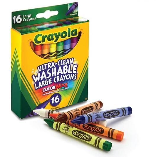 

☀ Crayola Ultra-Clean Washable Large Crayon - 16 Color ♩