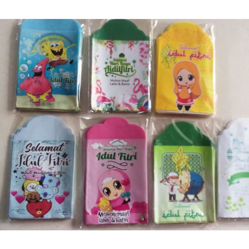 

READY Amplop lebaran snack karakter small medium angpau glossy 10pcs siap pakai