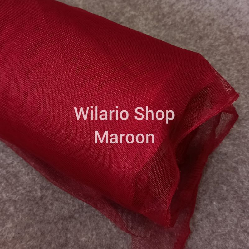 KAIN TILE HALUS LEMBUT | KAIN TULE | KAIN TULLE | KAIN TILLE | SOFT TILE | SOFT TULLE-Maroon