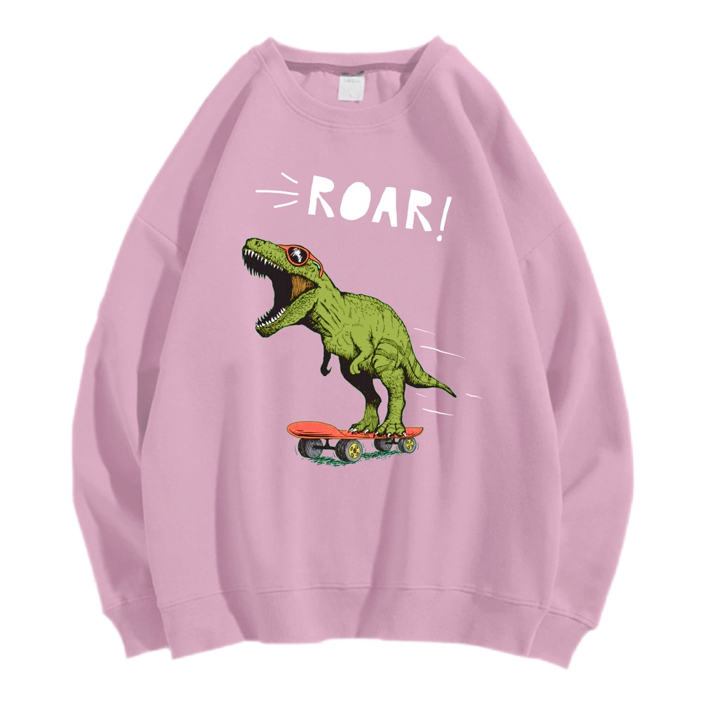 DINO ROAR! SWEATER CREWNECK PRIA WANITA Size M-XXL ANAIRA