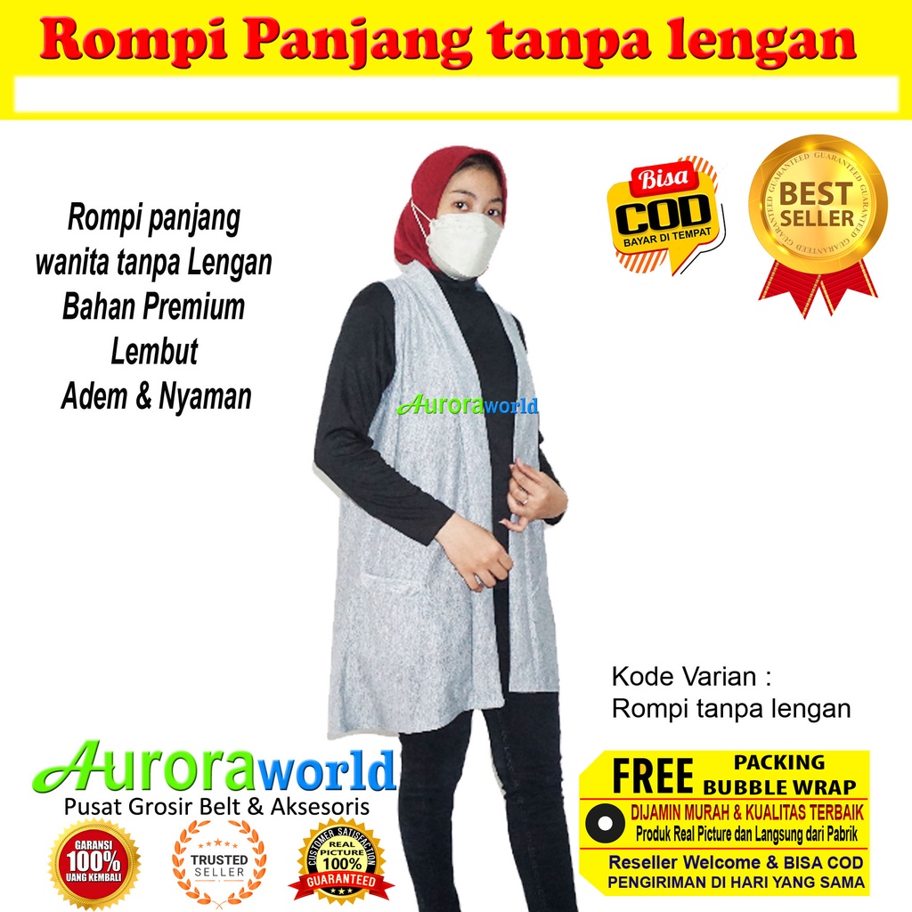 Auroraworld Outer / Rompi Tanpa lengan bahan lembut adem dan nyaman dipakai sehari hari bisa cod