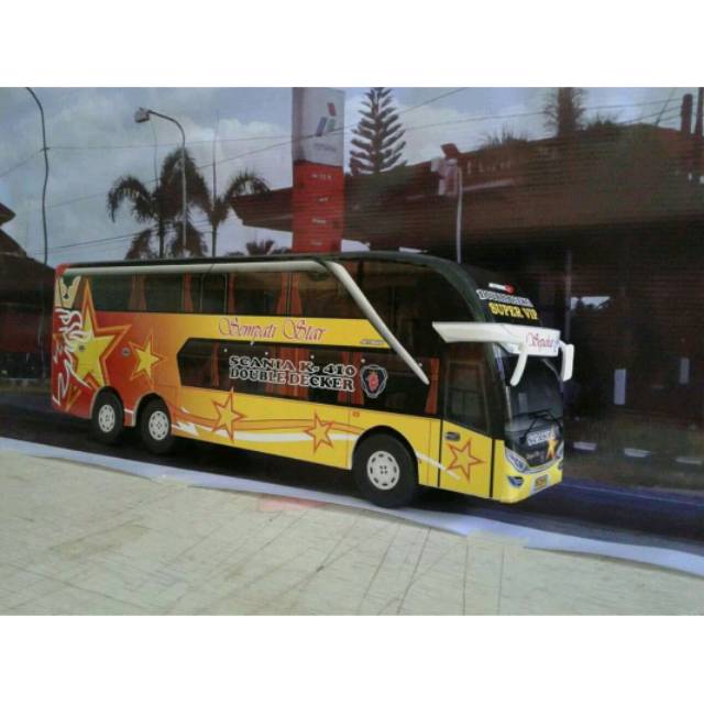 Miniatur bus sempati star double deker