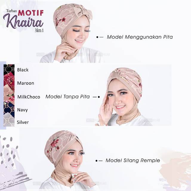 Turban Khaira Motif 3in1