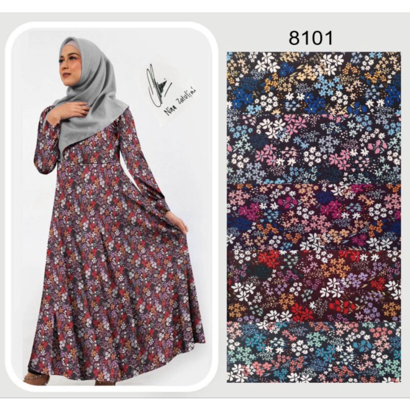 GAMIS JERSEY MOTIF BUNGA KECIL TERSEDIA UKURAN JUMBO BY LENESTA TERLARIS.