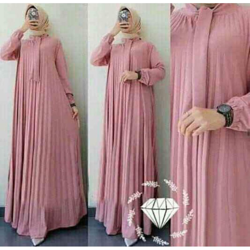 gamis plisket/paulina maxy/tali dasi