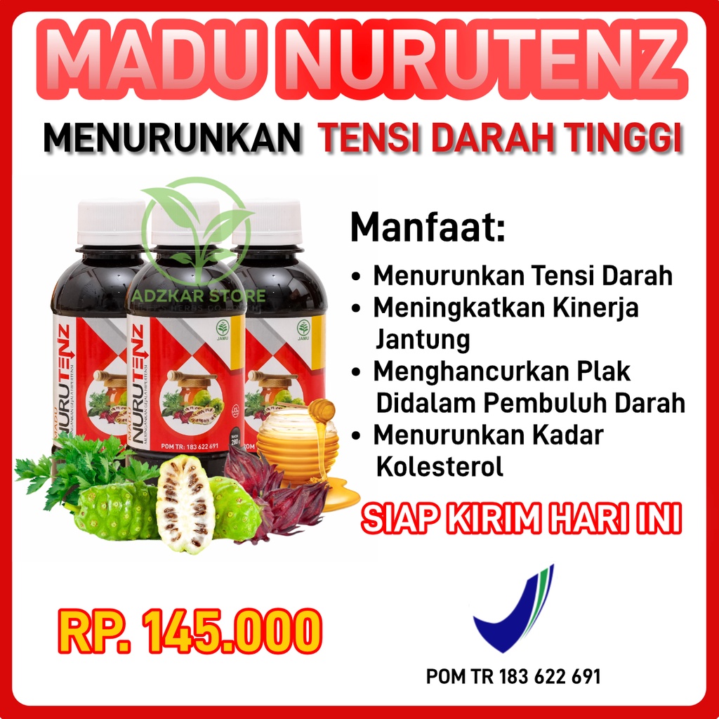 

Madu NURUTENZ Asli / Original Obat Penurun Darah Tinggi Ampuh Atasi Hipertensi dan Kolesterol