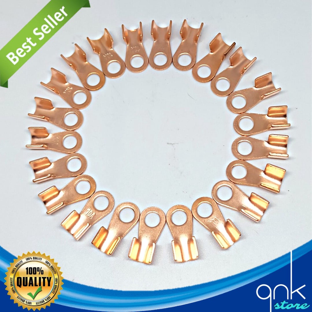 Scun Ring OT 10A Scun Tembaga Kuning Skun NYAF 4mm Baut 8 Skun Ring