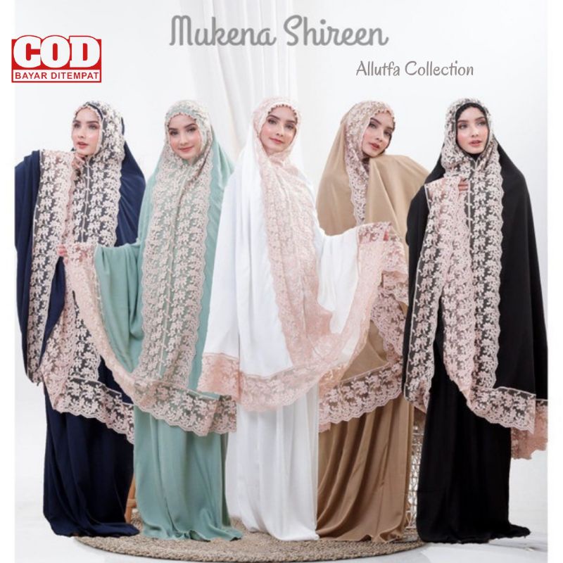 Allutfa Mukena Dewasa Shireen Katun Mikro Renda Mewah Jumbo