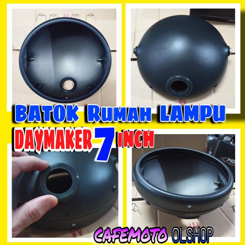 Batok Lampu Daymaker 7 inch Besi Hitam Doff Glossy Bentuk Ceper Rumah lamp day Maker