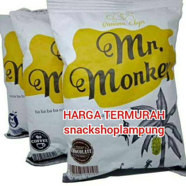 TERMURAH Keripik Pisang Coklat Mr Monkey lampung Aneka rasa