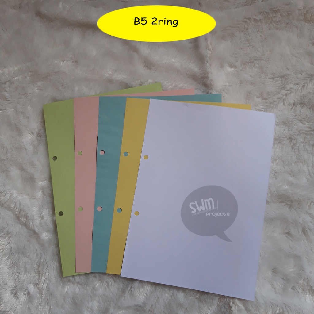 

B5 2ring - isi binder refill loose leaf kertas file filler color warna polos bergaris kotak titik