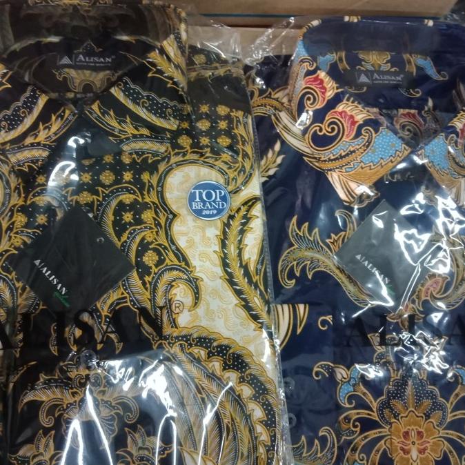 alisan batik lengan panjang size 16.5 -17.5 JUMBO orginal