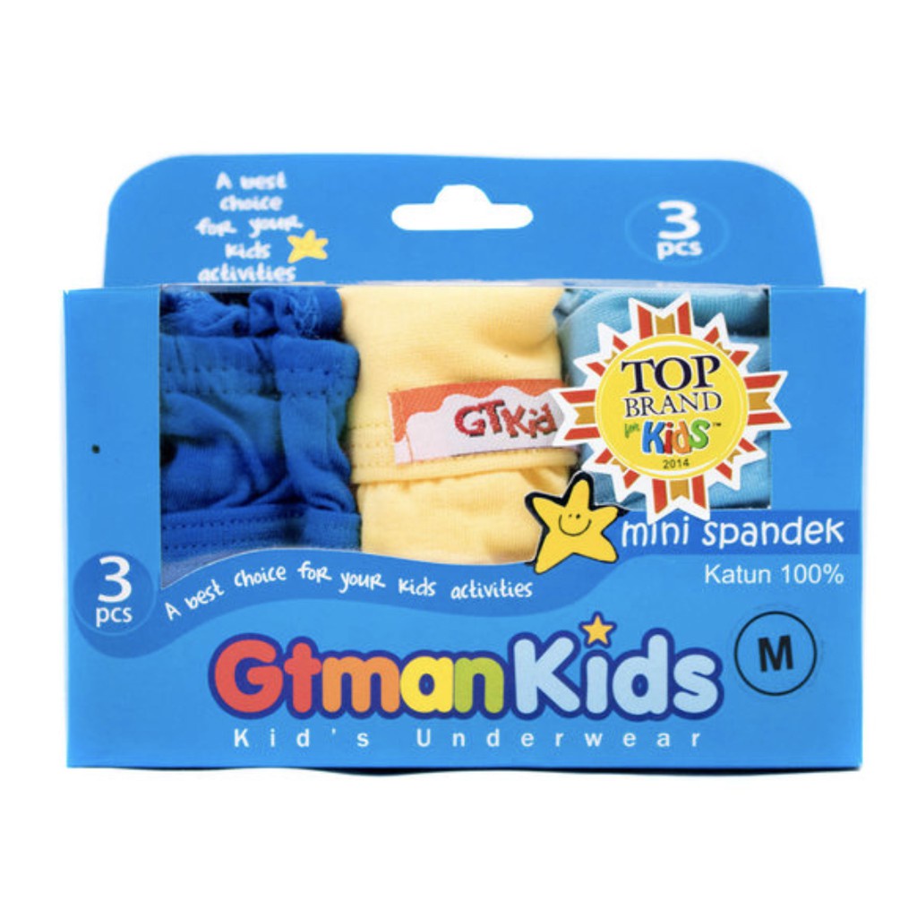 3 Pcs CD GTman Kids Biru 708 | Celana Dalam Anak Laki Laki GT Man Pakaian Dalam Underwear | Sguna