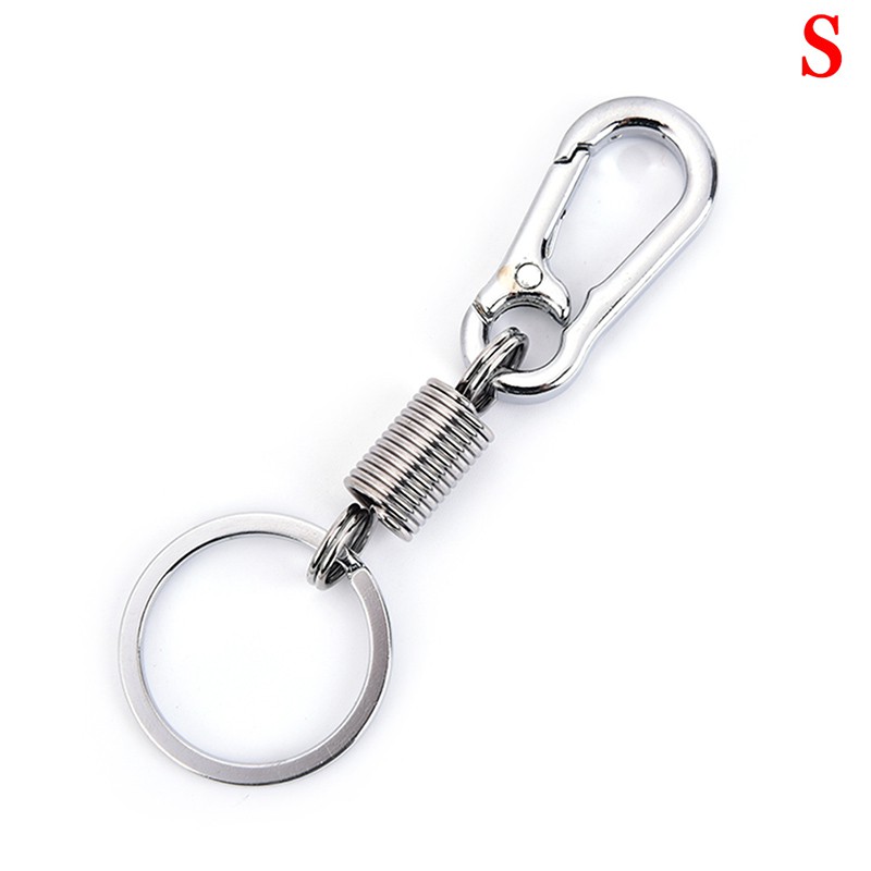 [Bayar di Tempat]1pc Stainless steel Gourd Buckle carabiner keychain anti-lost buckle retractable