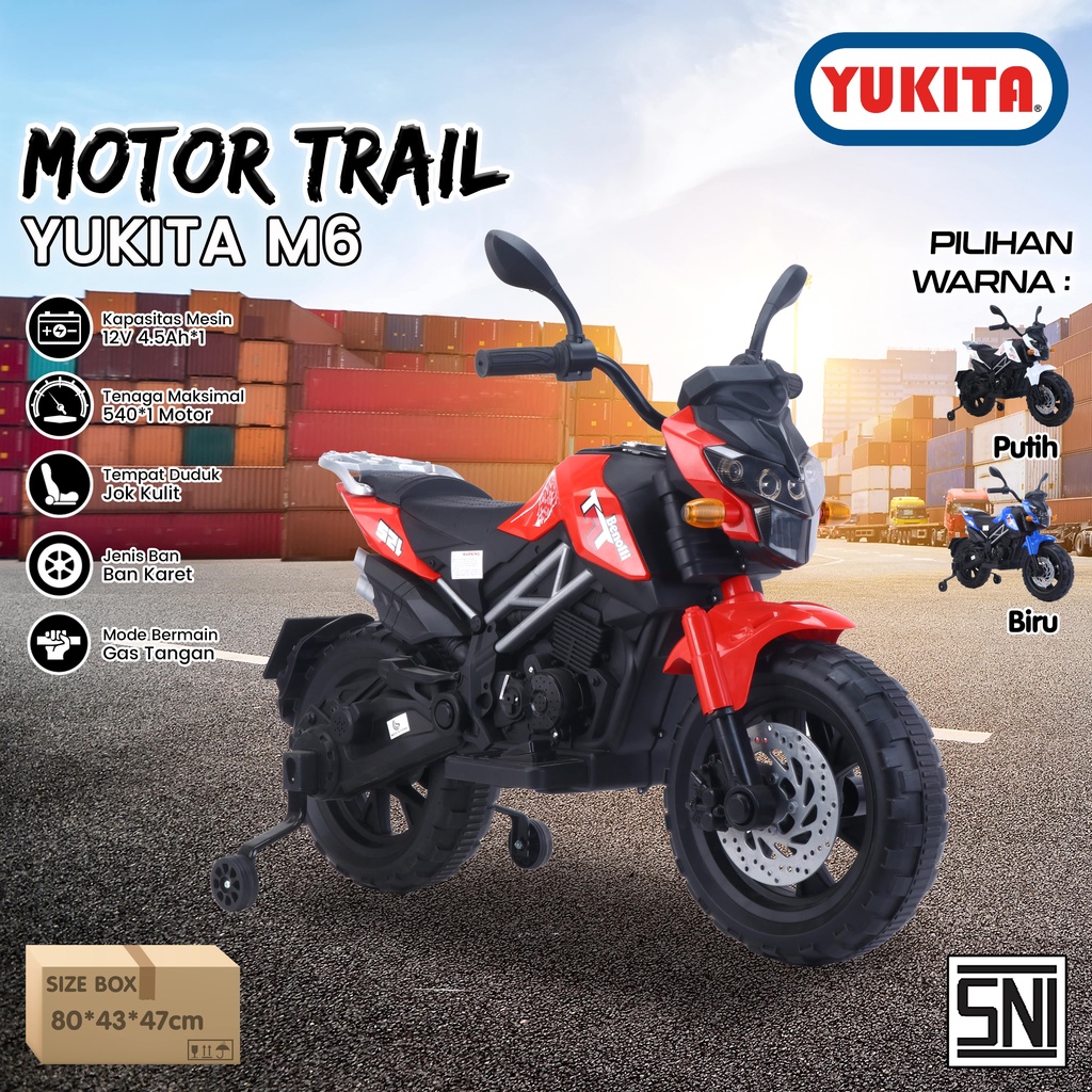MAINAN MAENAN ANAK MOTOR AKI YUKITA M6 - MOTOR TRAIL