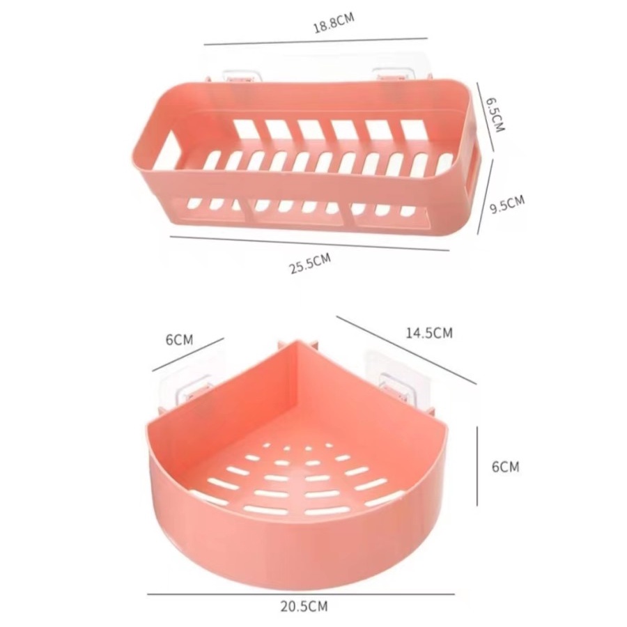 Rak kamar Mandi Sudut Siku Tempel Keramik Tempat Penyimpanan Sabun