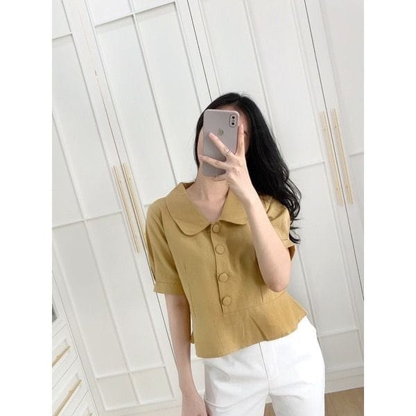 BF.ID -BISA COD / Blouse  Brown Top / Blouse Polos / Blouse Fashion / Blouse Crop