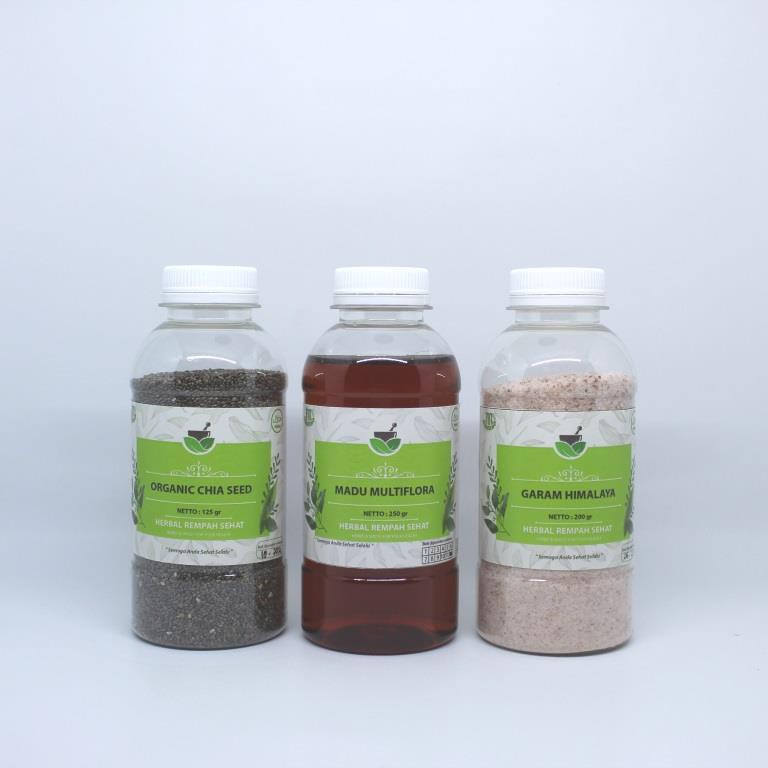 Chia Seed Madu Garam Himalaya Paket Superfood Besar Kemasan Botol Eksklusif Indonesia