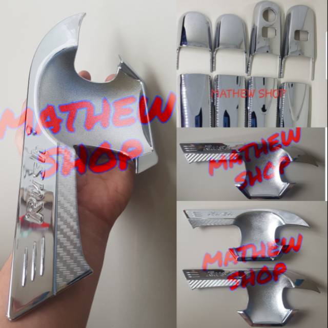 Paket Outer Handle All New Rush 2018 2019 2020 2021 2022 Chrome Dan Door Handle Rush / Mangkok Pintu
