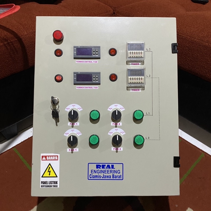 Panel Blower Kandang Ayam Broiler - 4 Fan 3 Phase + Overload