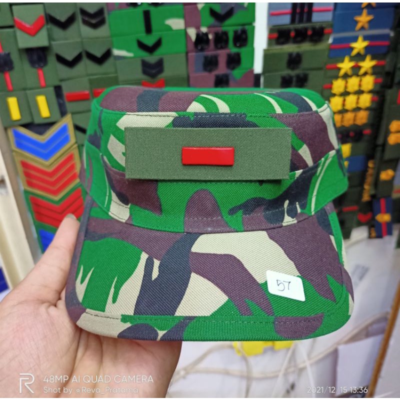 Topi pet pdl loreng feldbed + pangkat prada