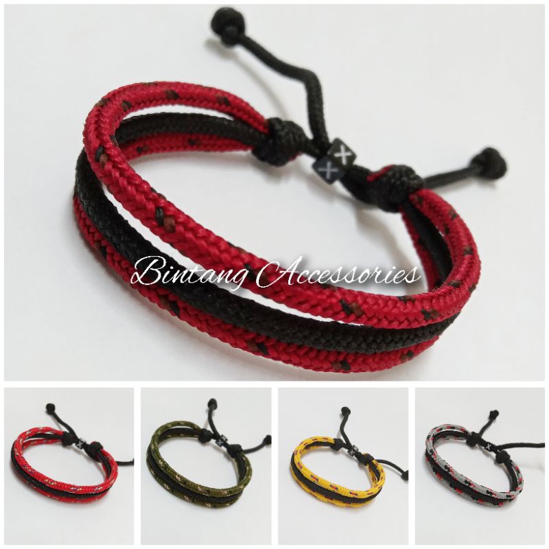 Gelang Tali Kombinasi 3 Rangkap Prusik 3 mm