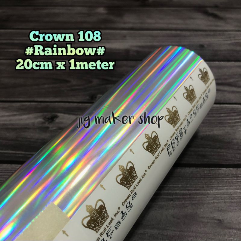 hologram hot stamping foil metal jig lure, USA/ CROWN ORIGINAL, motif rainbow/ polos - lebar 20cm