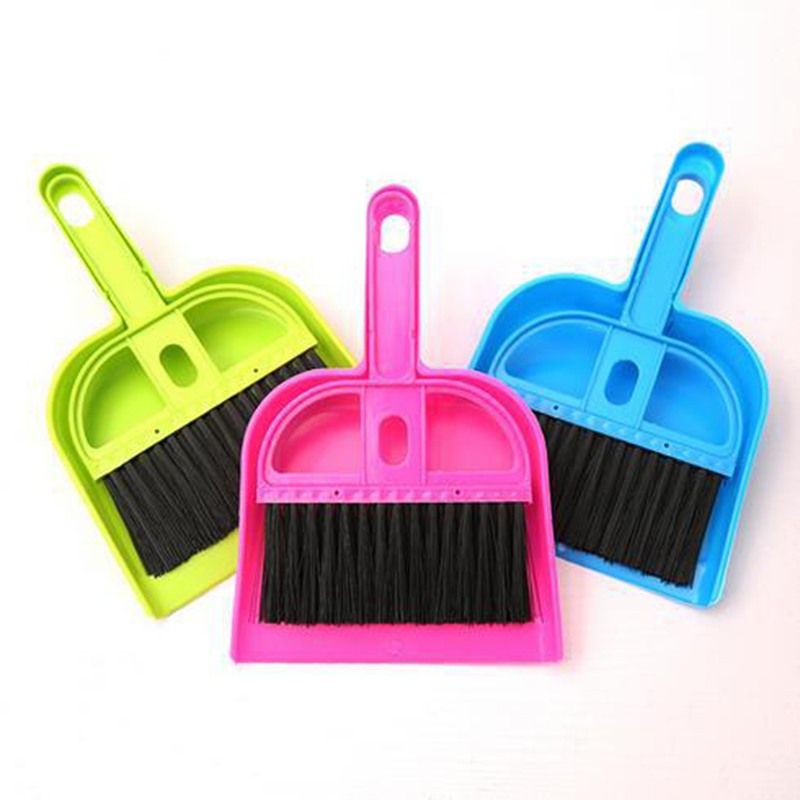 Pengki Dan Sikat Dapur Plastik Mini Pembersih Meja Sweeper Dust Pan Set Alat Pembersih Debu Sikat Keyboard Desktop