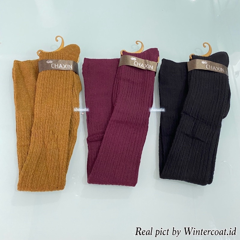 Kaos kaki rajut tinggi overknee long socks knitted winter cosplay musim dingin import korean style