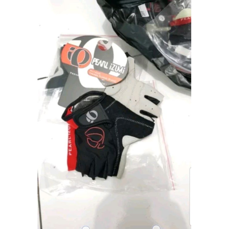 Glove gloves sarung tangan sepeda half finger motif pearl izumi. moke hitam merah biru kuning abu abu