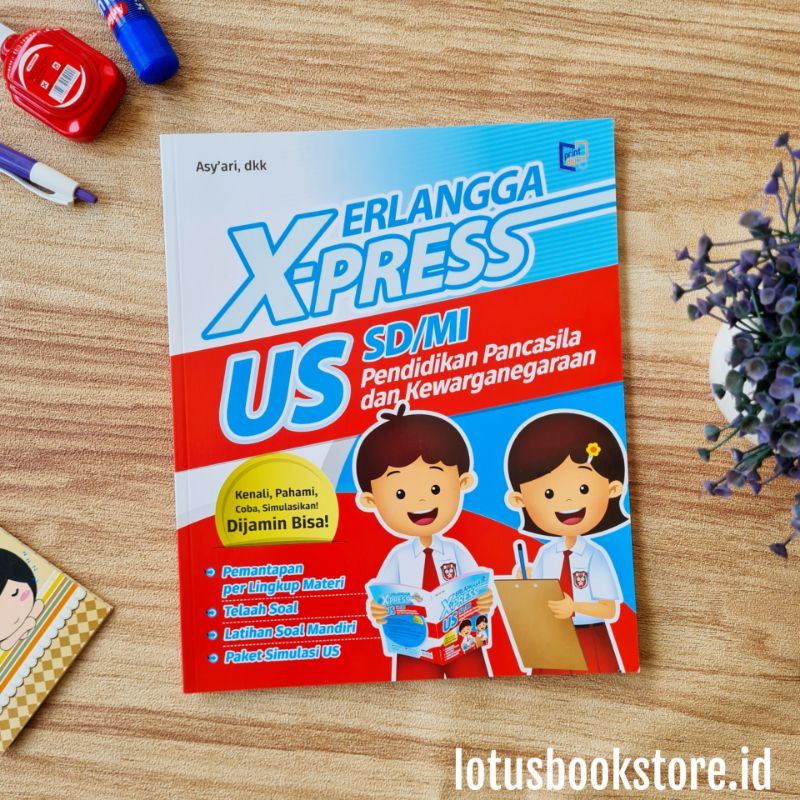 Buku Xpress US SD (Matematika IPA Indonesia PPKN PJOK) - Erlangga Original - UN USBN-PPKN