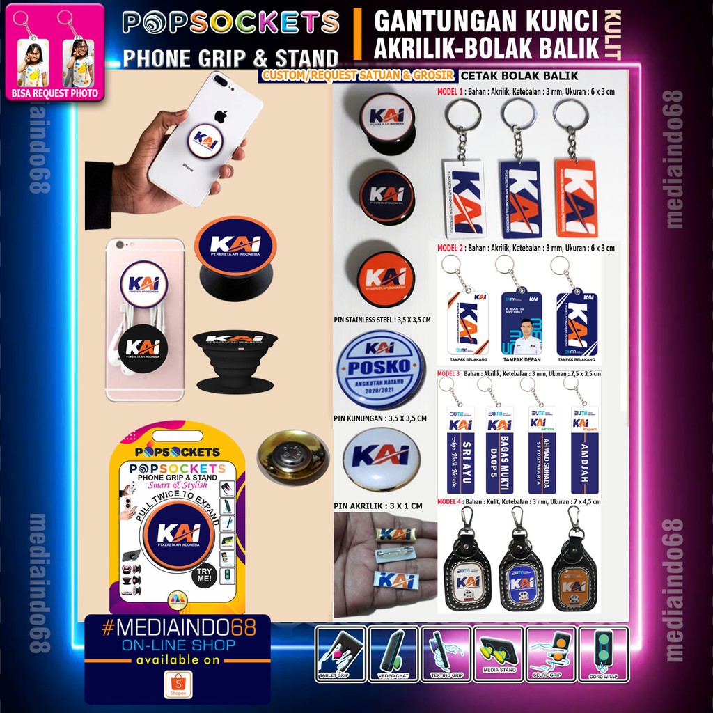 Custom Logo/Gambar Sendiri-Gantungan Kunci-PIN-Griptok (Bisa Satuan)