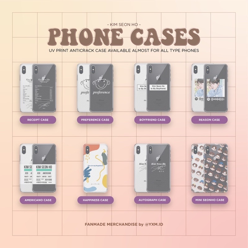 Anticrack Premium UV Print Phone Case Kim Seon Ho Collection | YXM.ID