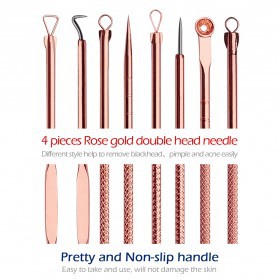 Bisa COD Perlengkapan Perawatan Wajah dari Jerawat dan Komedo 4 PCS - Rose Gold