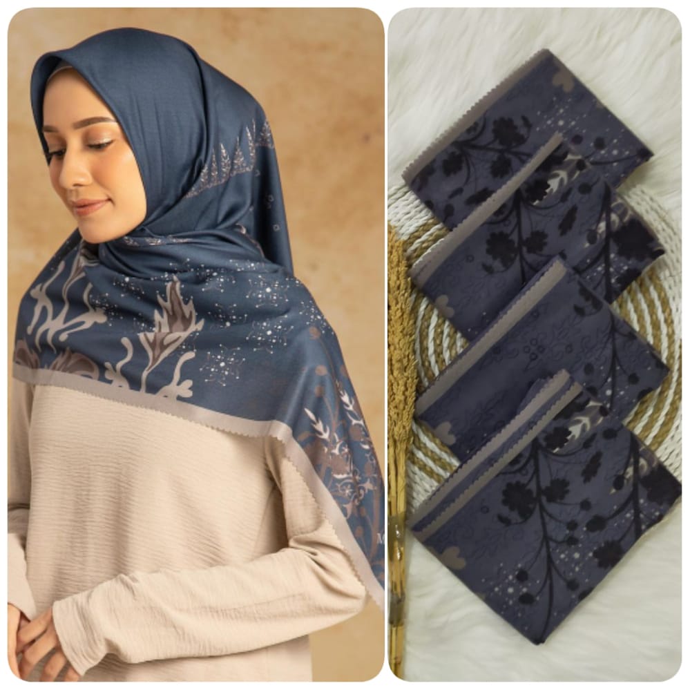 Hijab wanita cantik Segi Empat motif Series | Hijab Segi Empat Voal Printing Premium/hijab trendi 20