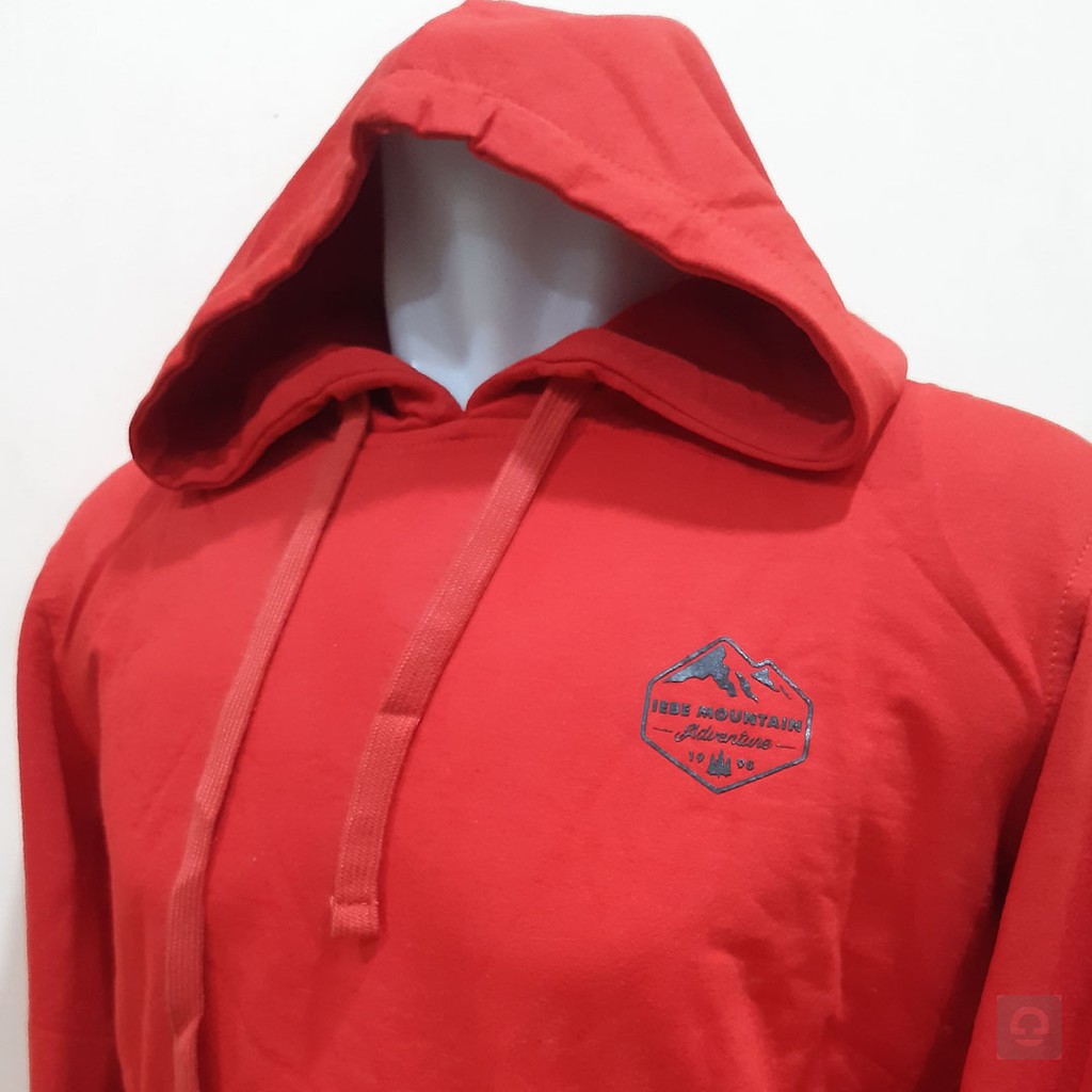 Jaket Hoodie Pria Lengan Panjang Red IEBE C7AJ8027RED