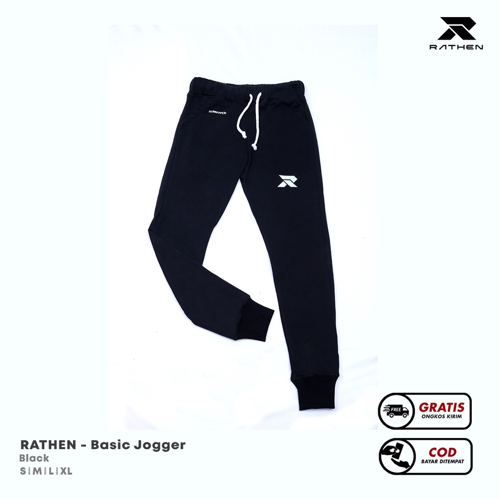 RATHEN - Celana Jogger Hitam