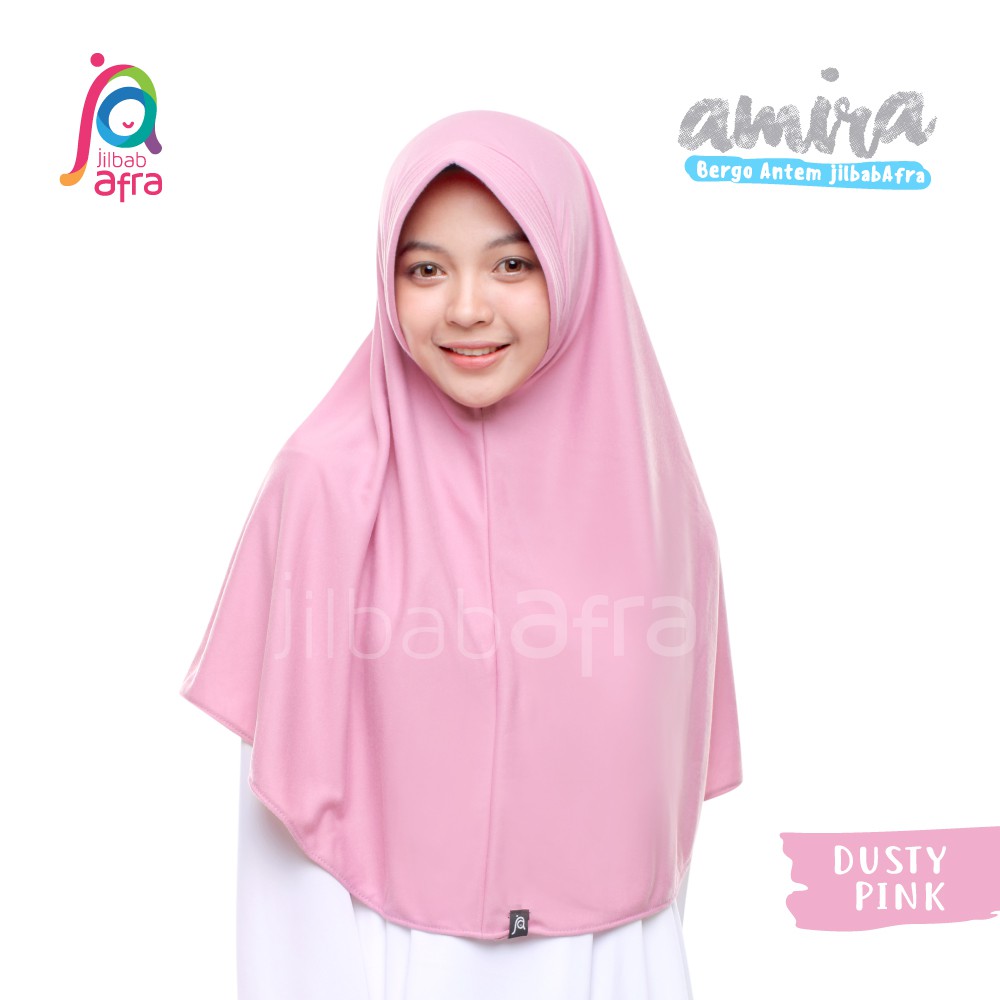 Jilbab Amira AFRA Bergo Pet Antem Hijab Dewasa Instan Bahan Kaos Adem-7