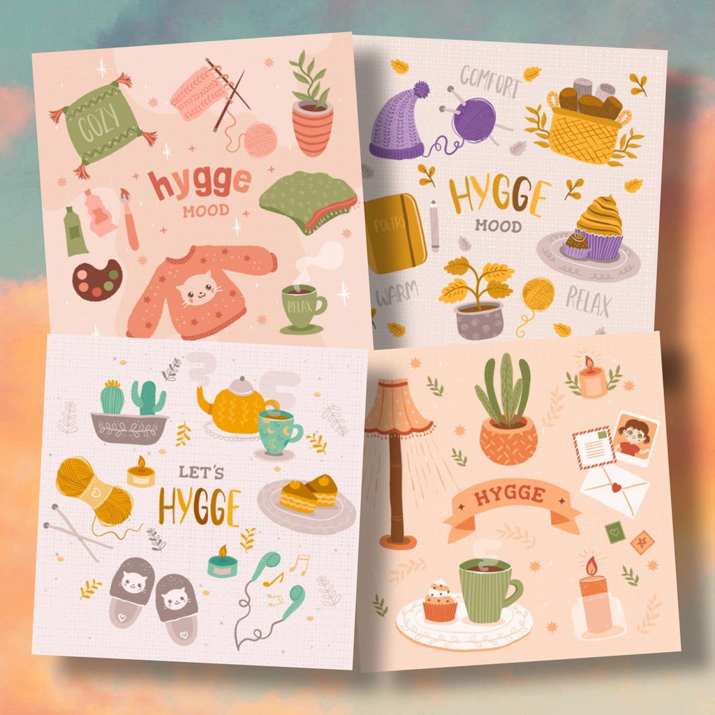 

Sticker Aesthetic HYGGE - Stiker Bujo - Stiker Lucu
