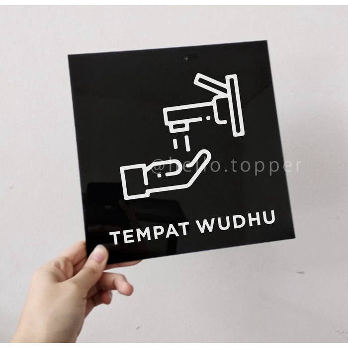 

Sign Board | Tempat Wudhu Modern Akrilik 20x20 Printed | Label Sign Keren
