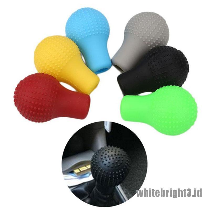 Cover Pelindung Knob Persneling Mobil Universal Bahan Silikon Lembut Warna Putih