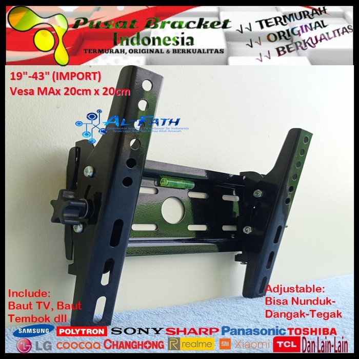 Bracket TV PANASONIC 19 s/d 43 inch IMPORT QUALITY Garansi 100% cocok