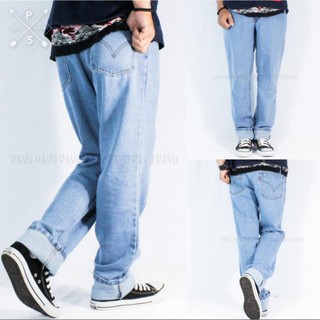 Celana Jeans Pria REGULER STANDAR Biru Muda Keren Terbaru - Distro Denim Bioblitz Panjang Kekinian