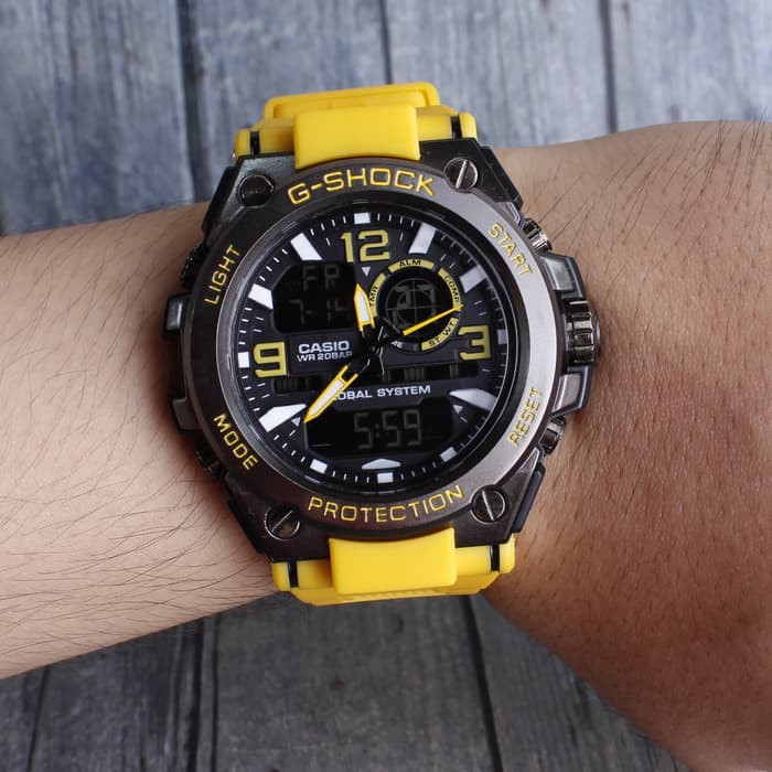 MURAH MERIAH PROMO MURAH     G Shock Besi Metal G 8600 Tali Kuning Jam digital pria Limited