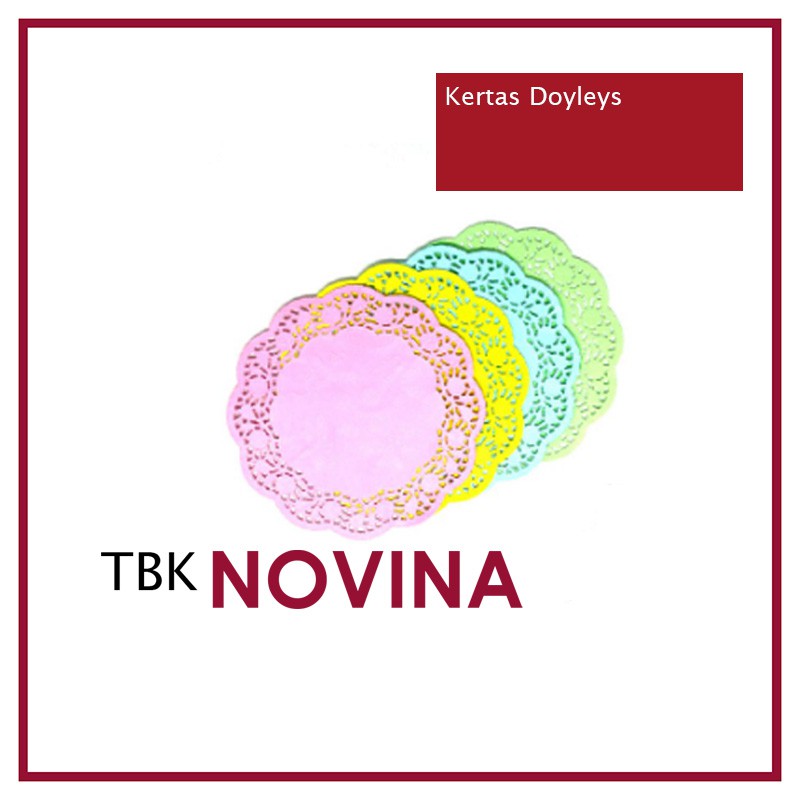 [ECER 25 LBR] Kertas Doyleys/ Doilies/ Doyli (WARNA) - Alas Toples Kue / Kertas Renda